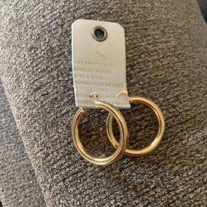 NWT Anthropologie Gold Plated Hoops